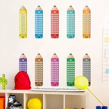 1/2 Sheets Kids Room Wall Stickers Self-Adhesive Pencil Shape Multiplication Table For Back To School Classroom Nursery Decor​ - Multicolor - View 3