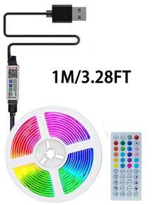 1件裝智慧LED燈條 5050高品質RGB變色燈棒 App控制 44鍵遙控器 音樂同步 適用居家裝飾、臥室、廚房、電視、節日派對、聖誕節 - RGB - 查看 17