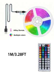 1pc 44-Key Bluetooth LED Light Strip, Smart APP Control Multi-Color Adjustable Light, Suitable For Home Furniture Decoration, Game Room, Kitchen, TV Backlight, Bedroom LED Light Decoration, Holiday Party Lighting Atmosphere - 5V - View 18