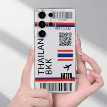 Phone Case - Flight Tickets To Bangkok, Thailand. Design, A Traditional Anti-Drop Mobile Phone Case, Compatible With Samsung Galaxy S25, S24, S23, S22, S21, S20, A52, A53, A54, A55, A34, A33, A32, A25, A24, A23, A14, A13. - 彩色 - 查看 1