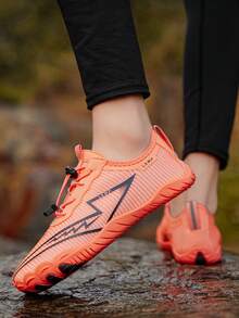 Herren Outdoor Bach-Wadeschuhe, Strand Reise Lässig Schuhe, leichte atmungsaktive Herrenschuhe, Sport Fitness Laufschuhe, Große Größen 39-46 Paarschuhe für Männer und Frauen, tägliche Trainings Yoga Schuhe (asymmetrisches Muster) - orange - Übersicht 7