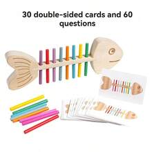 Montessori Fish Bone Early Education Kindergarten Educational Toy Color Recognition Matching Fine Motor Skills Training Teaching Aid Children Concentration Early Learning Toy - Multicolor - View 5