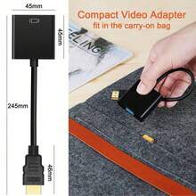 1pc VGA Converter Plug And Play Portable Adapter Projector Cable Audio Sync Screen Connector Male To Female Suitable For Computer, Desktop, Laptop, PC, Monitor, Projector, HDTV And More Devices Video Converter - Black - View 8