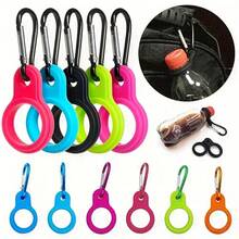 12pcs Multicolor Random Silicone Water Bottle Hooks, 6 Silicone Rings + 6 Aluminum Alloy Carabiner Clips, Non-Slip Portable Outdoor Water Bottle Hanging Clips, Hiking Camping Travel Commuting Student Backpack Water Bottle Portable Hanging Ring Accessories - Multicolor - View 2