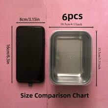 Stainless Steel Baking Tray, Cake Mold, Tiramisu Baking Dish With Lid, Steamed Cake Baking Tray, Stackable Snack Box (Suitable For Nuts, Fruits And Picnic Use), Stainless Steel Bento Box, Stackable Food Storage Container (Suitable For Picnic, Camping And Kitchen Party Storage) - Multicolor - View 14