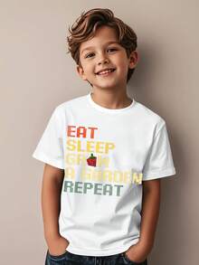 1 camiseta divertida de juego, de manga corta para niños, de cuello redondo y estilo casual, perfecta para actividades al aire libre y uso diario. - Blanco - Ver 3
