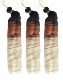 24 Inch Long French Curly Braided Hair Extensions, Synthetic Hair, Loose Wavy Spiral Curls, Ombre Color, Heat Resistant, Pre-Stretched, Halloween - Multicolor - View 20