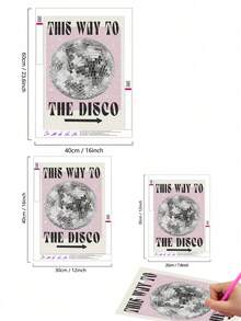 1pc 5D DIY Diamond Painting Disco Sign, Shiny Diamond Painting Tool Kit, Suitable For Party Room, Bar Or Dance Hall Wall Decor - round diamond - View 4