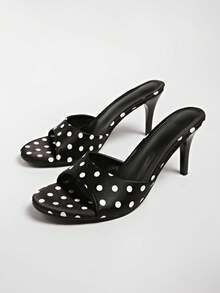 2026 Spring/Summer New Women's Mule Sandals With Medium-Thin Low Heel - Black - View 2