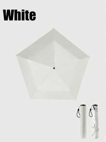 1Pc Super Light Ultra Slim Mini 3-Fold Umbrella With Cover, 5-Rib Thick Black Coating Sun & Rain Parasol, UV Protection Portable For Travel Beach Bedroom Decor, Summer Must-Have, Bridesmaid Birthday Back To School Gift, Pink Green Blue White Black - Multiple Styles - View 14