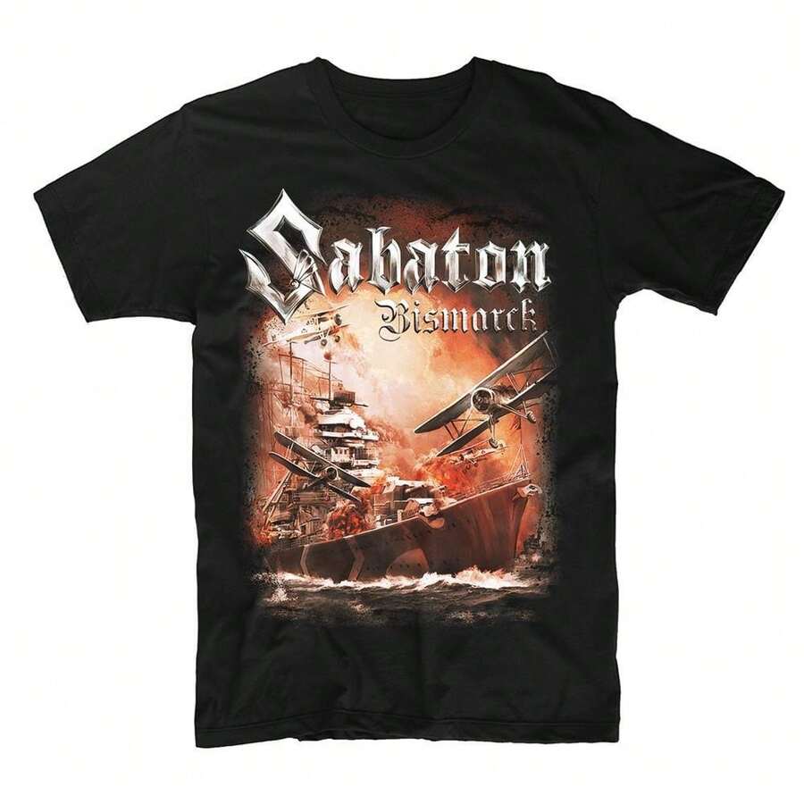 Camiseta Sabaton Bismarck - Camiseta Unisex para Hombre y Mujer - Camiseta Gráfica de Algodón para Hombre de Verano - Negro - Ver 1