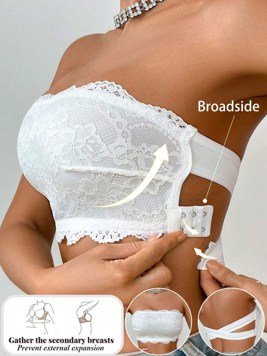 Sujetador inalámbrico minimalista y ajustado con cierre delantero para mujer - Blanco - Ver 1