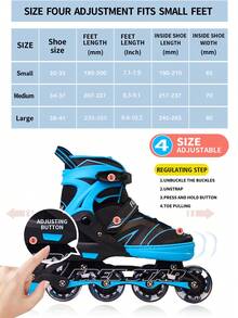 FREE STAR Adjustable Size Inline Skates, High Elastic PU Wheels, Fashionable And Cool, Comfortable For Beginners And Training, Suitable For Outdoor Sports, Unisex For All Seasons - Blue - View 12