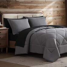Coleman Twin XL Comforter Set Reversible Bed-In-A-Bag– Double-Sided Color Options, All-Season Comforter + Shams + Sheets – Perfect For Home, Cabin Variant 1 - Black/Gray - View 5