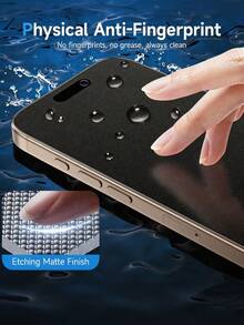 1片霧面防窺防眩光螢幕保護貼，相容 iPhone 17 Pro Max/17 Pro/17 Air/16 Pro Max，防指紋無氣泡觸感順滑，可搭配手機殼使用，適用 16/16 Plus/15/14/13/12/11 Pro Max，生日節日禮物 - 黑色 - 查看 5