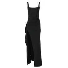 Vestido de noche largo estilo INS para mujer, moda de verano 2026, sexy, sin tirantes, sin espalda, con abertura alta. - Bronce - Ver 10