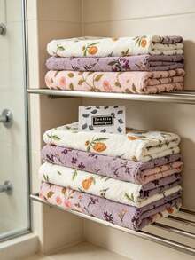 Floral Pattern Dish Cloth, Quick Dry Thickened Extra Wide Kitchen Towel, Soft & Breathable, Suitable For Bath Towel, Car Polishing Pad, Dish Washing Or Glass Cleaning - Multicolor - View 6