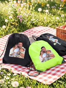 Custom Drawstring Backpack, Personalized Photo Drawstring Gym Bag, Multiple Colors Available, Sackpack For Travel Fitness Daily Use, School Supplies,Gifts For Men,Draw String Bag,Draw String Bag,Lightweight Cinch Sack, Fitness, After-School Club Bags - Multicolor - View 4
