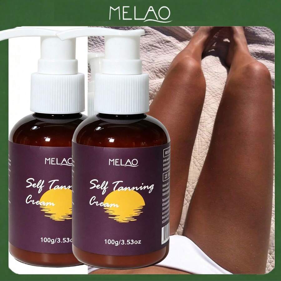 2 Packs MELAO Self Tanning Lotion, 100g/3.53oz Natural Sunless Tanner, Long-Lasting Golden Tan Lotion For Body & Face, Streak-Free Formula - 2個 - 查看 1
