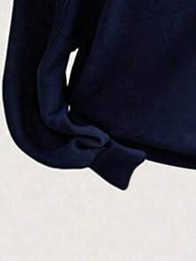 Youth Girl Digital Pattern Embroidered Half-Zip Stand Collar Sweatshirt And Pants - Royal Blue - View 3