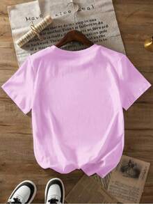 Camiseta de manga corta 100% pura 'S con diseño de auriculares de arte con salpicaduras, perfecta para uso casual - Burdeos - Ver 4