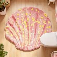 1PC Pink Cute Shell Shaped Bathroom Mat, Small Rug, Welcome Mat, Carpet, Floor Mat, Outdoor Door Mat, Kitchen Rug, Home Decor, Front Door Mat, Area Small Rug, Outdoor Mat, Home Decor, Area Carpet, Garden Rug, Washable Carpet - Multicolor - View 4