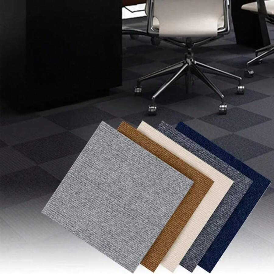 10 Peças 30cm X 30cm Placas de Carpete Autoadesivas - Quadrados de Piso Autoadesivos, Adequados para Quarto, Sala de Estar e Escritório, Fácil de Instalar