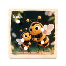 Wooden Traffic Animal 3D Inlay Puzzle Board, Shape Matching Educational Toy For Toddlers And Young Children, Early Learning - Multicolor - View 16