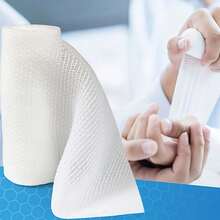 1 Set - 1/10 Roll White Elastic Bandage Combo Pack - Breathable, Soft, And Stretchable - Stretchable Mesh Gauze - High Quality For Wrist, Finger, Ankle, And Leg Support - Individually Packaged Gauze Strips - LUNARION - View 9