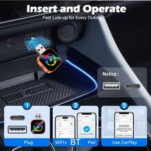 محول لاسلكي ل- CarPlay، محول لتحويل CarPlay/Android Auto من سلكي إلى لاسلكي، حجم صغير، تحكم مستقر وبدون تأخير، بدون بطارية - Q1AS - مشاهدة 8