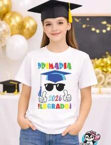 Camiseta Unisex para Graduación de Primaria ¡Rumbo a la Secundaria! Playera Casual con Estampado Divertido 2026 - Verde militar - Ver 6