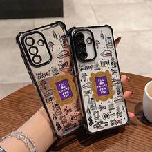 Funda para Teléfono - Funda WB Friends Compatible con Samsung Galaxy S26 S25 S24 A57 A37 A07 A26 A36 A55 A35 A06 A16 A05 A14 A24 A34 A54 A15 A05S A25 A04E A04 S23 S22 S21 FE Ultra Plus Edge 4G 5G Anti Caída Cubierta Trasera Suave Transparente - Negro - Ver 4