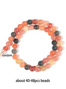 1 Strand Round Colorful Fur Natural Stones Loose Beads For Jewelry Making Bracelet Necklace Diy Sewing Clothing Decoration Making 6 8 10mm - Multicolor - View 12