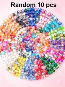 10/100/500 peças Contas Europeias de Aço Multicoloridas de 14 mm, Contas de Furo Grande para Pendentes e Pulseiras em Lote para Fabrico de Joias, Contas Espaçadoras Decorativas de Vidro Murano para Artesanato e Estacas de Jardim (Cores Mistas) - Multicolorido - Ver 20