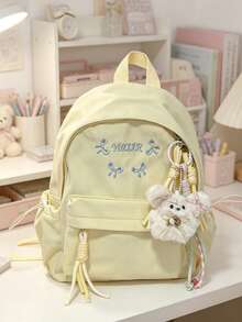 Ransel Bordir Pita Segar Gaya Jepang, Ransel Kecil Esensial Gaya Jalanan yang Manis. Kapasitas Besar, Dapat Memuat Ponsel, Lipstik, Kunci, Bedak, Earphone, Mudah Digunakan untuk Perjalanan Harian, Belanja Akhir Pekan, dan Kegiatan di Kampus. Tanpa Gantungan. - MultiWarna - View 4