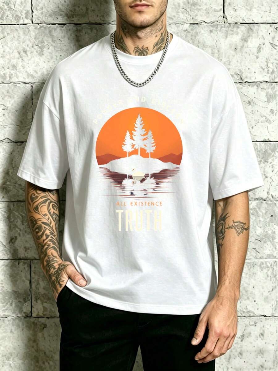 Arte Minimalista Under The Radar, Camiseta para Hombre, Reflexiona y Discubre la Verdad, Diseño Inspirado en la Naturaleza, Ropa de Otoño o Invierno, Regalo para Filósofos y Pensadores - Cam - Blanco - Ver 1