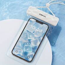 1 pieza Bolsa impermeable para teléfono con función de pantalla táctil y cámara, para natación, entrega, actividades al aire libre, rafting, equipo de buceo con cordón y correa - Multicolor - Ver 8