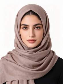 Spring/Summer Jacquard Plaid Modest Hijab, Fashionable Muslim Headscarf For Women, Soft And Breathable Muslim Hijab Shawl - Multicolor - View 2