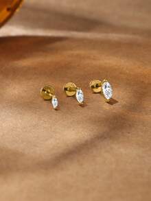 1件莫桑石耳釘 中性款 0.03-0.3CT S925純銀 低過敏耳環 婚禮珠寶 D色 VVS1淨度 - 金色 - 查看 6