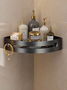 1/2/3pcs No-Drill Corner Shower Caddy, Black/Grey Wall-Mounted Bathroom Storage Rack, Triangular Area Organizer, PP Material, With Drainage Holes, Easy Installation, Suitable For Bathroom - Multicolor - View 17