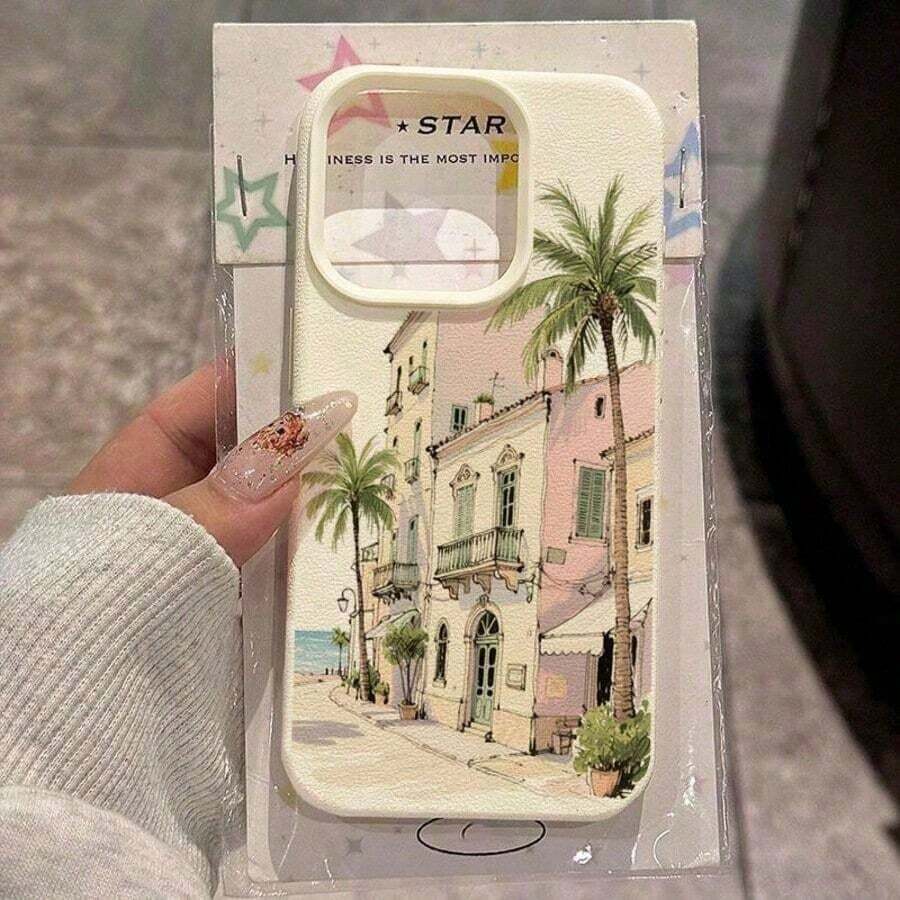 Fashion Print Cell Phone Case 20261pc, TPU Material, Summer Rose Tree Design, Compatible With IPhone 17 Pro, International Version, Not The Domestic Version - White 4 - View 1