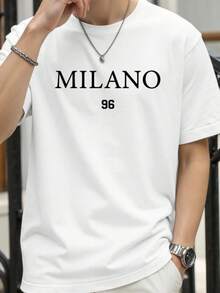 NEOREFINED Camiseta De Hombre De Hombros Caídos De Gran Tamaño Con Impresión De Letras - Blanco - Ver 1