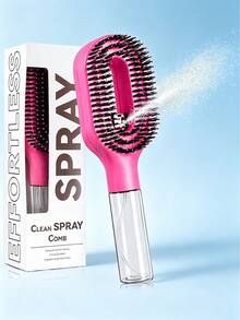 Water Spray Hair Brush, 2-In-1 Fine Mist Detangling Comb, Suitable For Wet And Dry Hair, Anti-Frizz Spray Comb, Suitable For Curly, Wavy And Straight Hair, Portable Styling Tool (1pc, Pink) - Multicolor - View 16