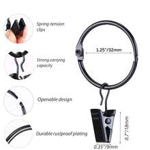 10pcs/30pcs/50pcs Curtain Rings With Clips (32mm/1.25inch) Inner Diameter, Hanging Rings And Curtain Hooks, No Need To Remove Curtain Rod, Roman Rod, Easy Installation, Suitable For Living Room And Bedroom Curtain Hooks, Shower Curtain Hooks Decorative Curtain Rings (Gold, Black, Silver) - Multicolor - View 3
