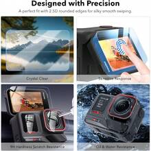 Insta360 Ace Pro 2 配件，PU 便攜迷你收納包，鏡頭螢幕保護貼 (6 入裝) 適用於 Insta360 Ace Pro 2，橡膠鏡頭蓋保護套適用於 Insta360 行動攝影機 - 查看 4