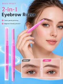 ROCK SWEET Heart-Shaped Eyebrow Grooming Set, Dual-Ended Eyebrow Trimming Scissors & Comb, Eyebrow Shaping Without Scratching, Beginner Tool - Pink - View 5