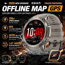 GUHUAVMI Smartwatch GPS Olahraga Outdoor Pria Terbaru 2026 yang Tahan Lama, Unduhan Offline GPS Asli, Pemosisian GPS Presisi Tinggi, Layar Sentuh Penuh AMOLED HD 1,43 Inci 466*466, Jam Tangan Renang Tahan Air 5ATM, Panggilan Bluetooth, Asisten Suara, Fungsi Pengingat, 170+ Mode Olahraga, Pelacak GPS, Kompas/Ketinggian/Barometer, Pelacak Aktivitas, Jam Tangan Pelacak Kebugaran dengan Penghitung Langkah, Jarak, Kalori, Smartwatch Wanita, Desain Modis Dua Warna, Baterai Kapasitas Besar 500mAh, Kompatibel dengan iOS dan Android - View 16