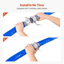 50.8 Mm X 30.48 M Backwash Hose, PVC Hose With Clamps, Cam Hose, Aluminum Fittings For Wastewater Treatment Pumps, Water Transport, Blue - 2.0inch 100ft - 查看 4