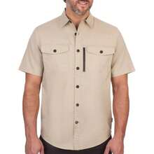 Coleman Men's Short Sleeve Stretch Ripstop Utility Shirt - Button Down Outdoor Work Shirts For Men Variant 1 - 純羊絨 - 查看 1