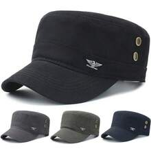 1 pieza Gorra de béisbol de hombre con parte superior plana lavada, gorra casual ajustable con protección solar, adecuada para viajes de primavera/otoño, playa y fiesta - Multicolor - Ver 16